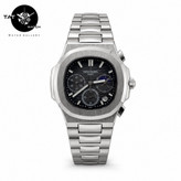 ساعت مردانه پتک فیلیپ ناتیلوس سه موتوره کرنوگراف یکسال جعبه Patek Philippe Nautilus ساعت مچی