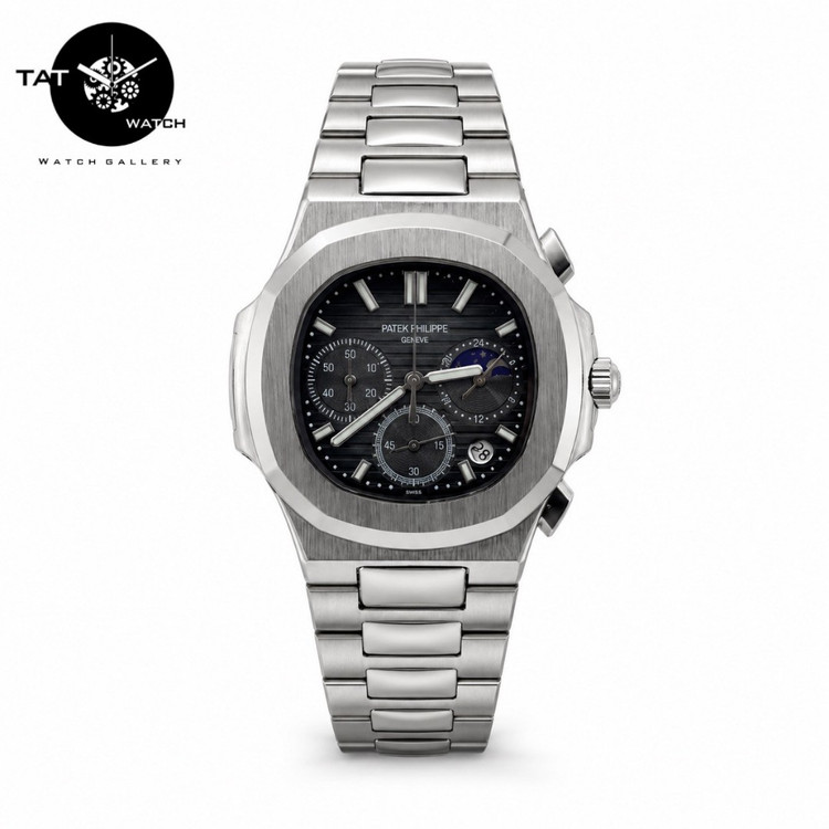 ساعت مردانه پتک فیلیپ ناتیلوس سه موتوره کرنوگراف یکسال جعبه Patek Philippe Nautilus ساعت مچی