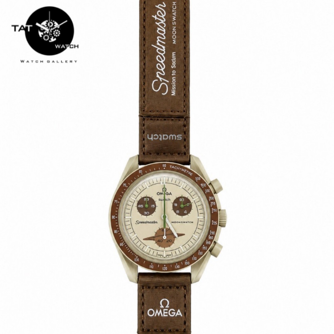 ساعت مردانه زنانه امگا سواچ زحل Saturn سه موتوره کرنو با ارسال با جعبه omega swatch ساعت مچی