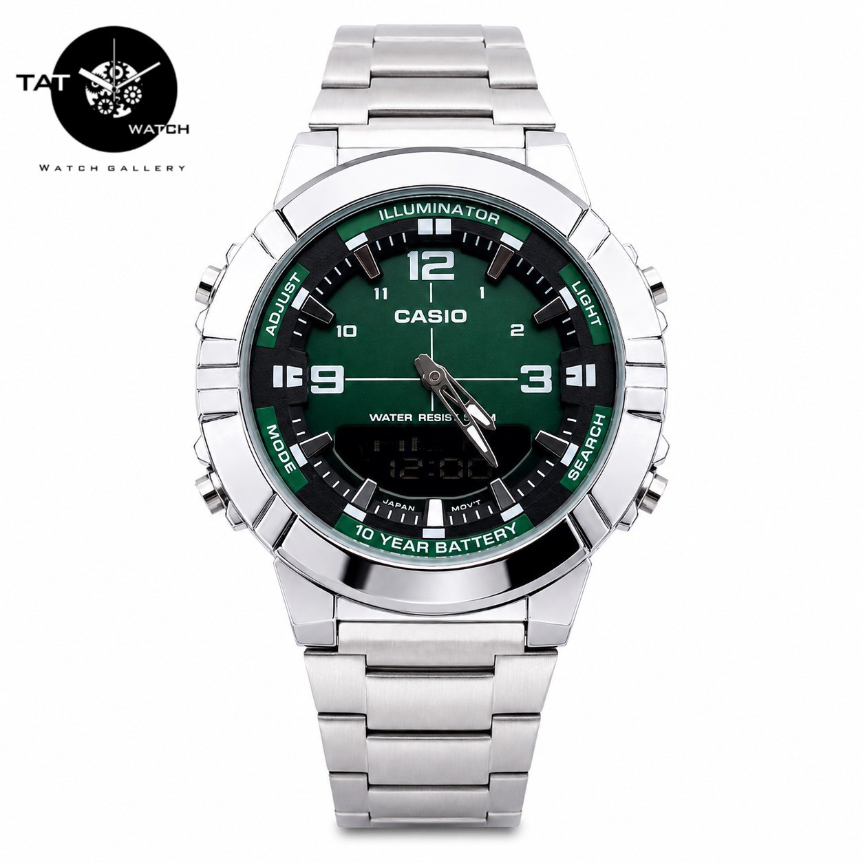 ساعت مردانه کاسیو AMW-870D رنگبندی فلزی موتور ژاپن فول آپشن جعبه Casio ساعت مچی