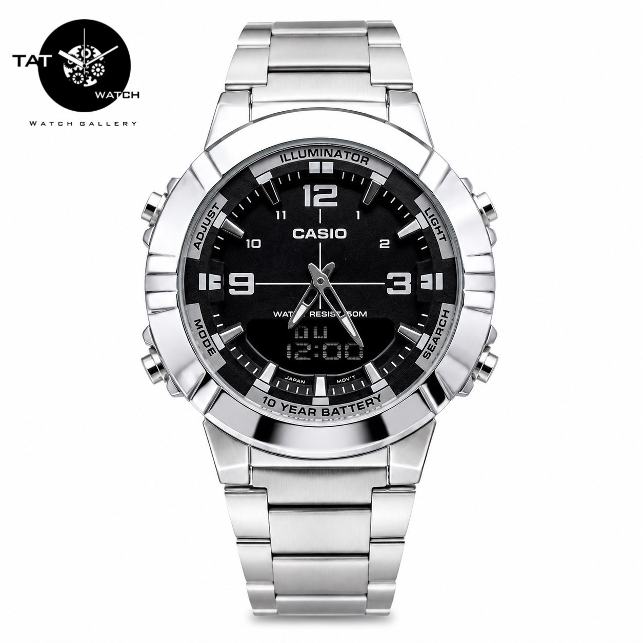ساعت مردانه کاسیو AMW-870D رنگبندی فلزی موتور ژاپن فول آپشن جعبه Casio ساعت مچی