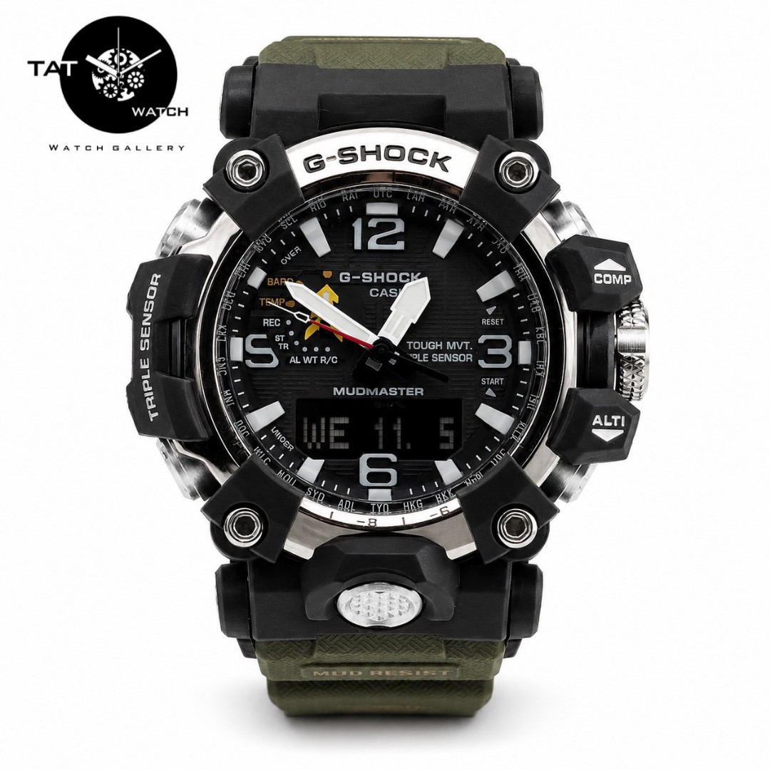 ساعت مردانه جی شاک GWG1000 موتور ژاپن با جعبه کاسیو در رنگبندی با ساعت مچی Casio G-Shock