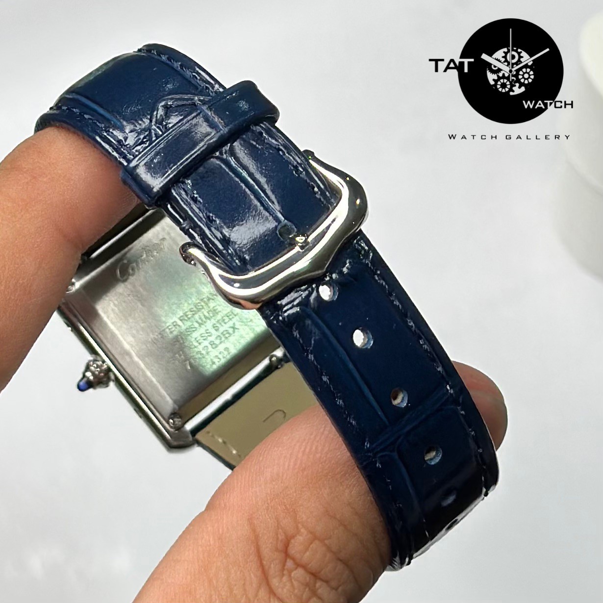 ساعت زنانه کارتیر تانک بند چرمی موتور میوتا ژاپن 12 ماه جعبه Cartier ساعت مچی