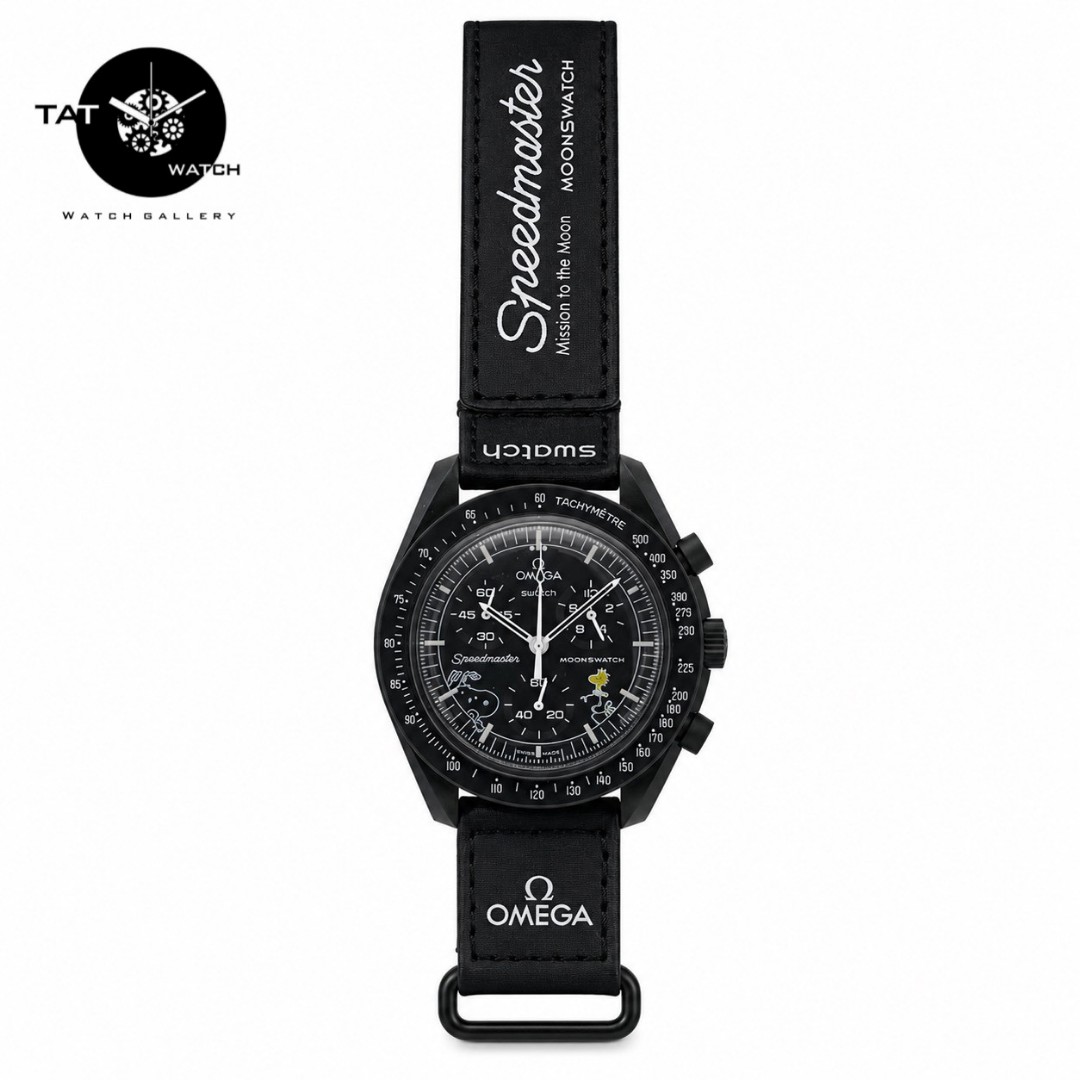 ساعت مردانه زنانه امگا سواچ ماه اسنوپی moon سه موتوره کرنو با جعبه omega swatch ساعت مچی