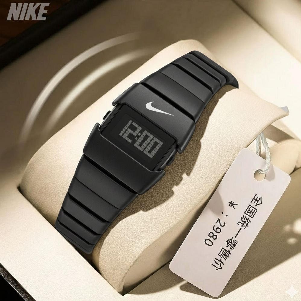 ساعت نایک مردانه و زنانه اسپرت دیجیتالی Nike اصلی فول مشکی آلارم دار