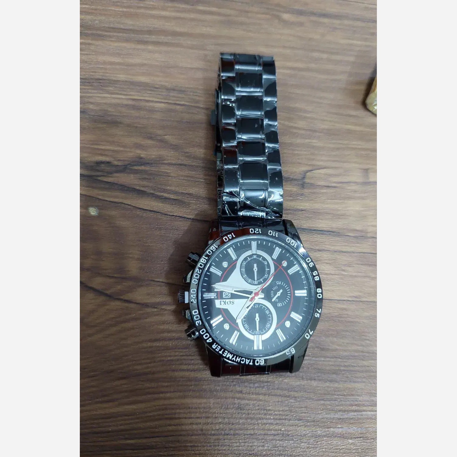 ساعت مچی مردانه بند استیل طرح کرنو تقویم فعال سوکی Soki