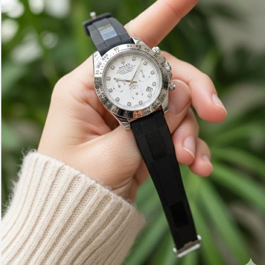 ساعت مچی مردانه سه موتور فعال کرنوگراف بند رابر رولکس Rolex