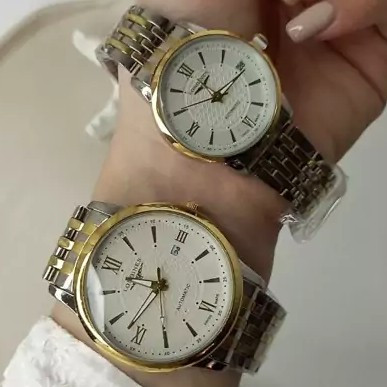 ساعت مچی زنانه مردانه بند استیل تقویم فعال لونجین longines