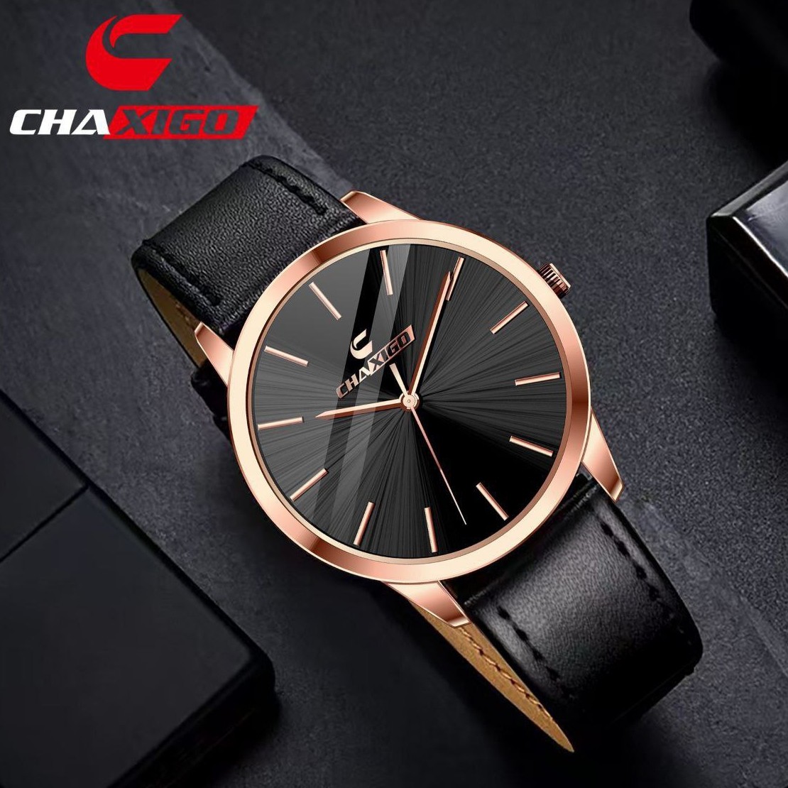 ساعت مچی مردانه اورجینال بند چرم رنگ ثابت و ضدآب  چاکسیگ CHAXIGO