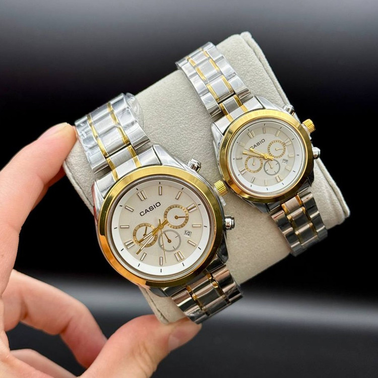 ساعت مچی زنانه مردانه بند استیل طرح کرنو کاسیو Casio