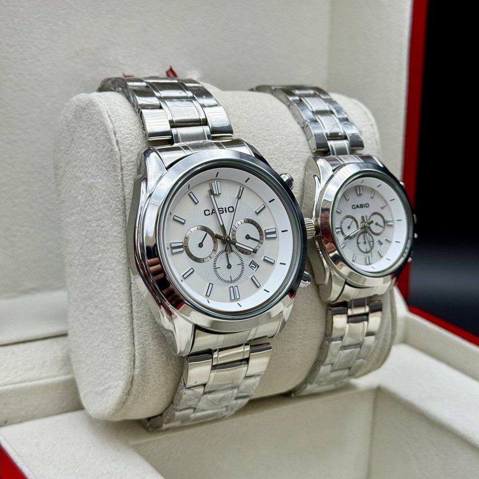 ساعت مچی زنانه مردانه بند استیل طرح کرنو کاسیو Casio
