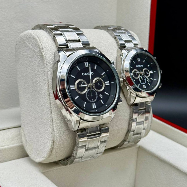 ساعت مچی زنانه مردانه بند استیل طرح کرنو کاسیو Casio