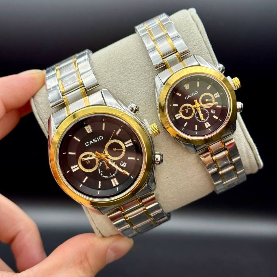 ساعت مچی زنانه مردانه بند استیل طرح کرنو کاسیو Casio