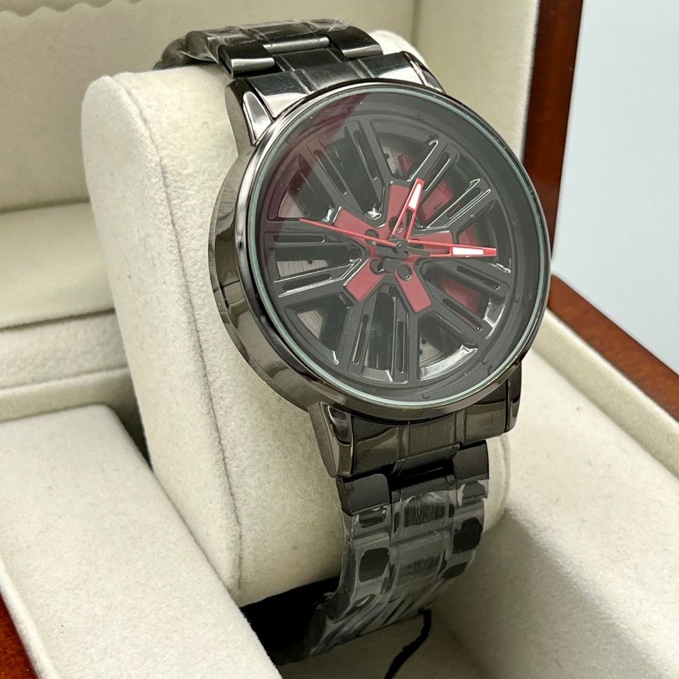 ساعت مچی مردانه صفحه متحرک چرخان طرح رینگ Wheel