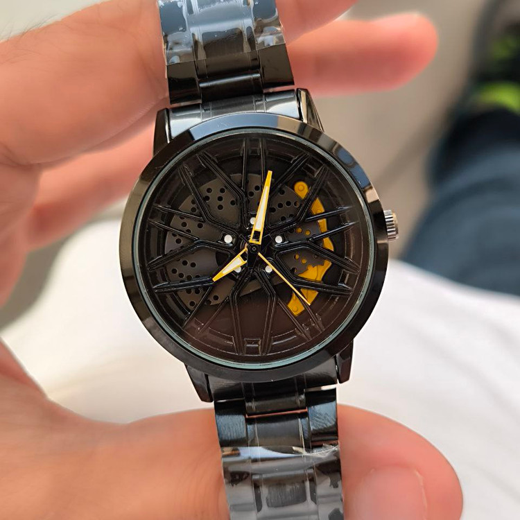 ساعت مچی مردانه صفحه متحرک چرخان طرح رینگ Wheel