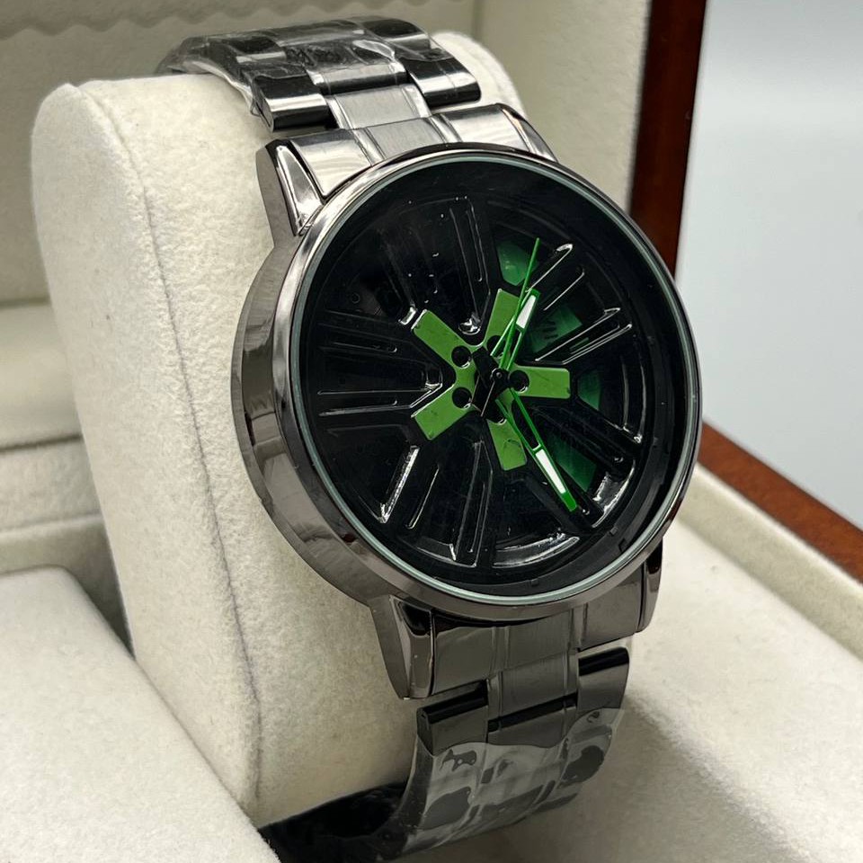 ساعت مچی مردانه صفحه متحرک چرخان طرح رینگ  Wheel