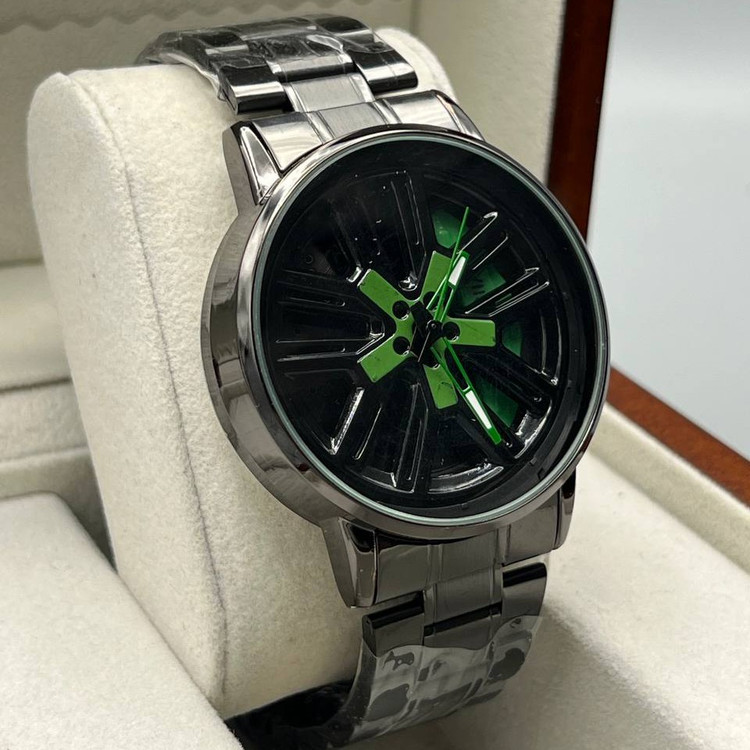 ساعت مچی مردانه صفحه متحرک چرخان طرح رینگ Wheel