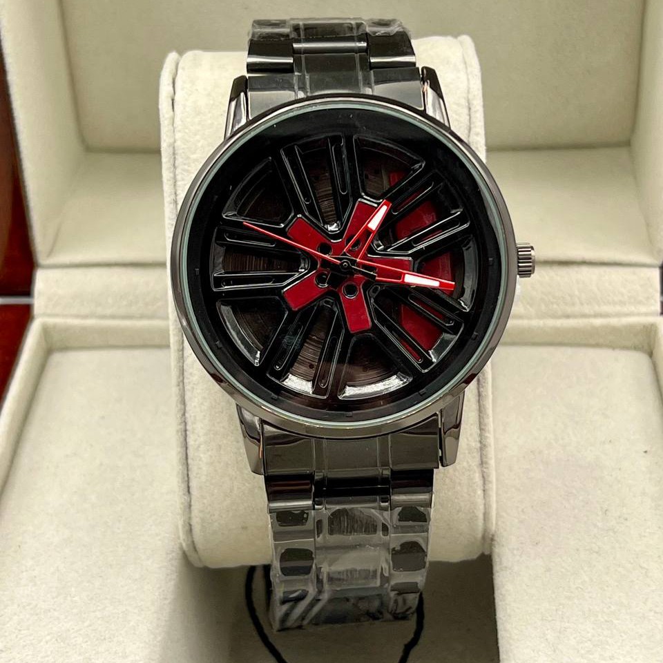 ساعت مچی مردانه صفحه متحرک چرخان طرح رینگ Wheel