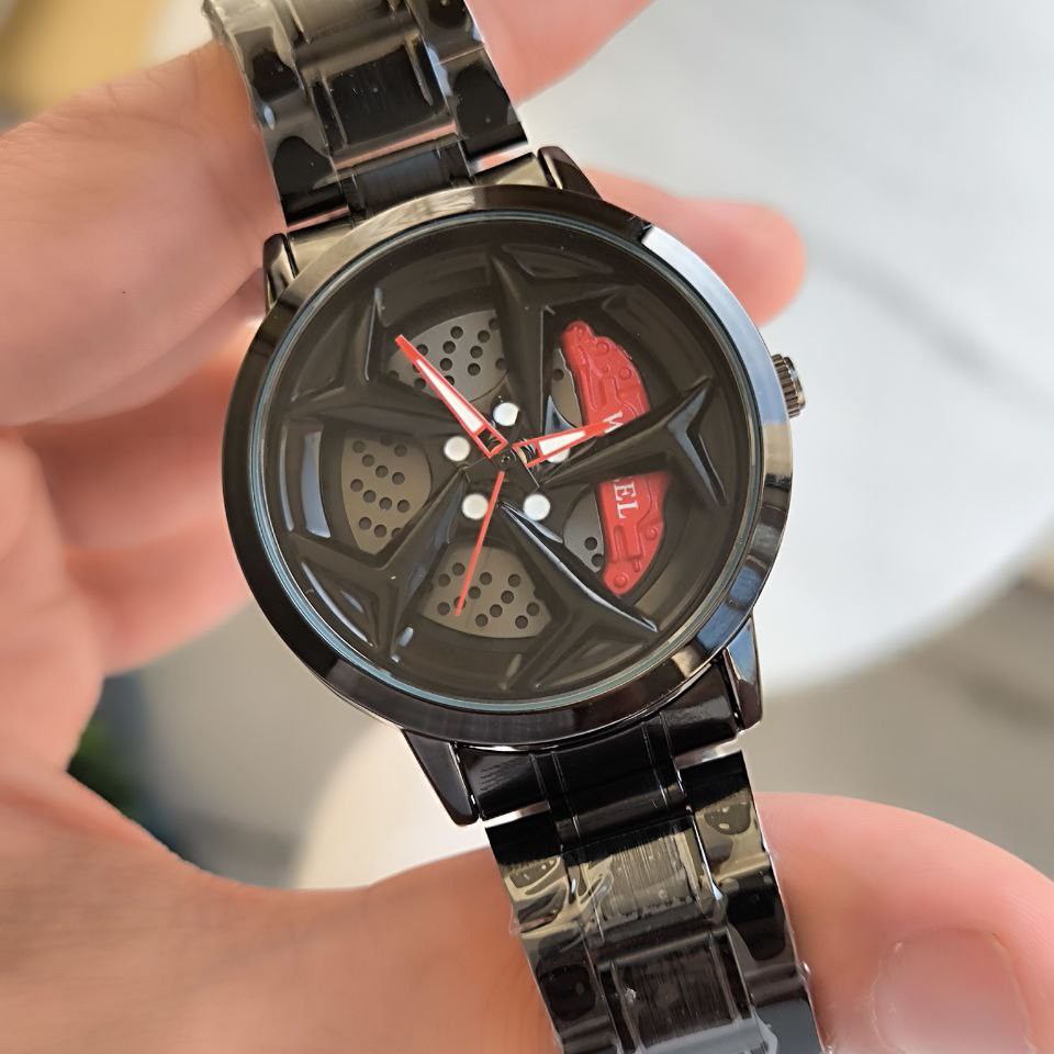 ساعت مچی مردانه صفحه متحرک چرخان طرح رینگ Wheel