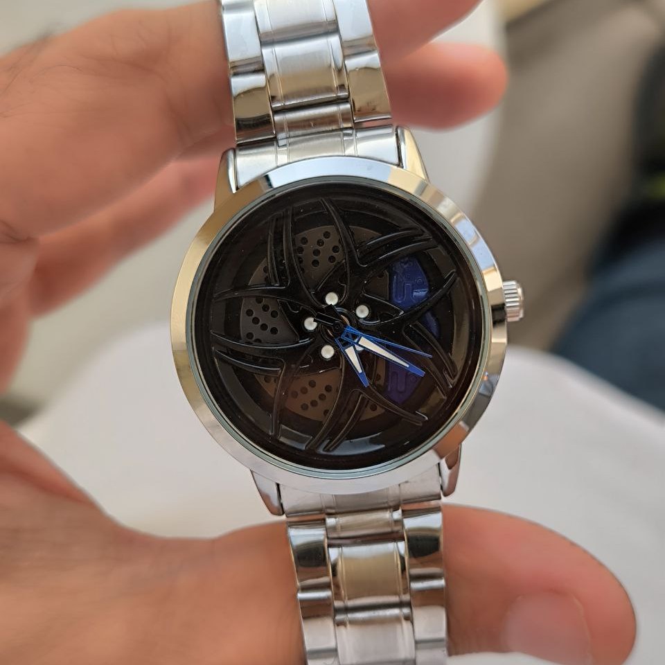 ساعت مچی مردانه صفحه متحرک چرخان طرح رینگ Wheel