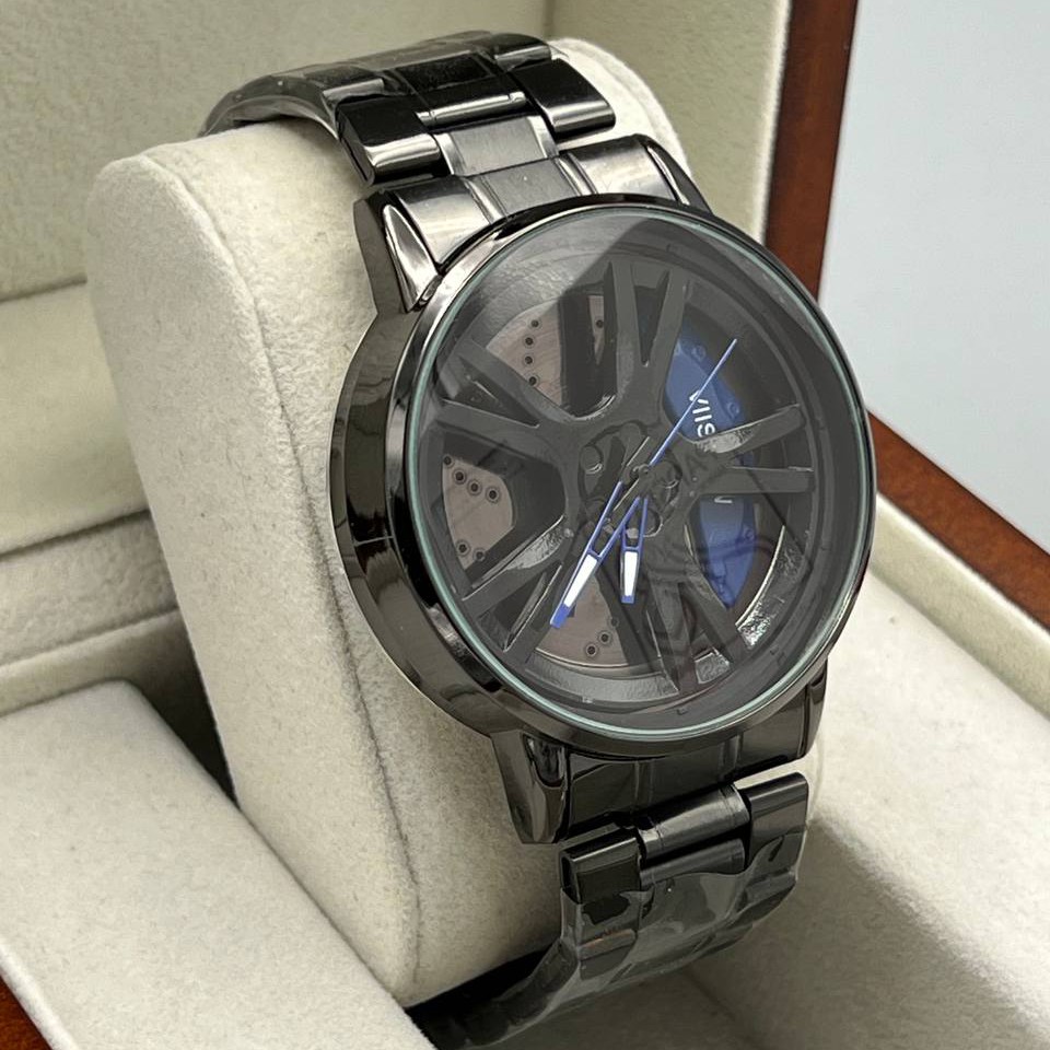 ساعت مچی مردانه صفحه متحرک چرخان طرح رینگ Wheel