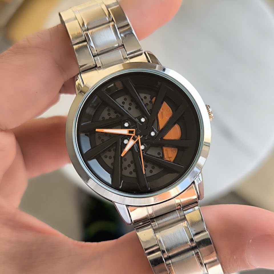 ساعت مچی مردانه صفحه متحرک چرخان طرح رینگ Wheel