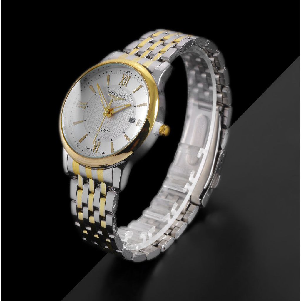 ست زنانه مردانه ساعت مچی بند استیل لونجین .longines.