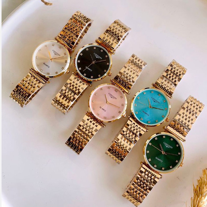 ساعت مچی زنانه مردانه بند استیل رنگ ثابت ضداب Longines