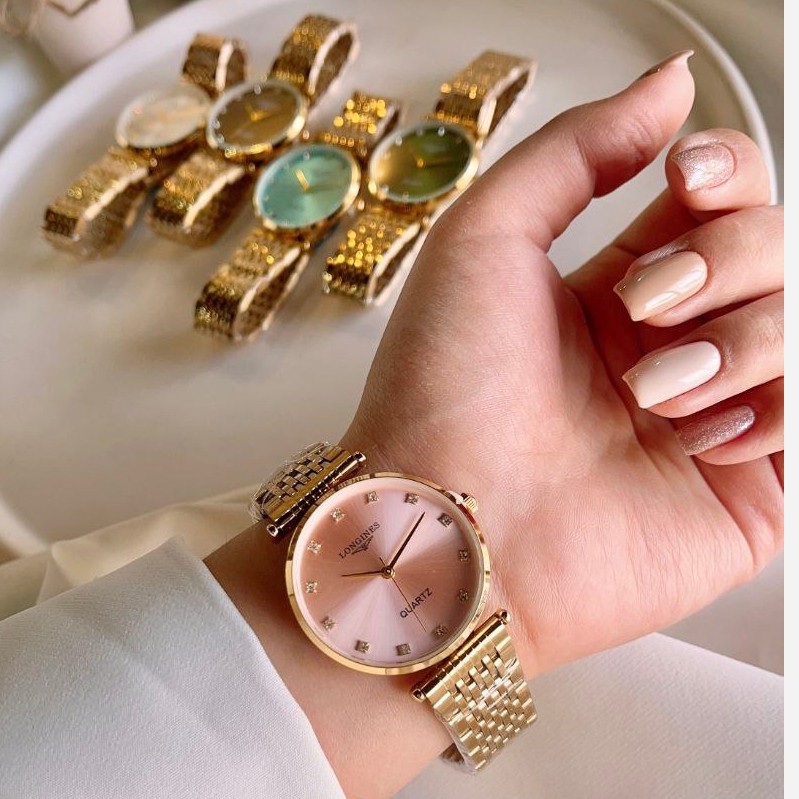 ساعت مچی زنانه مردانه بند استیل رنگ ثابت ضداب Longines