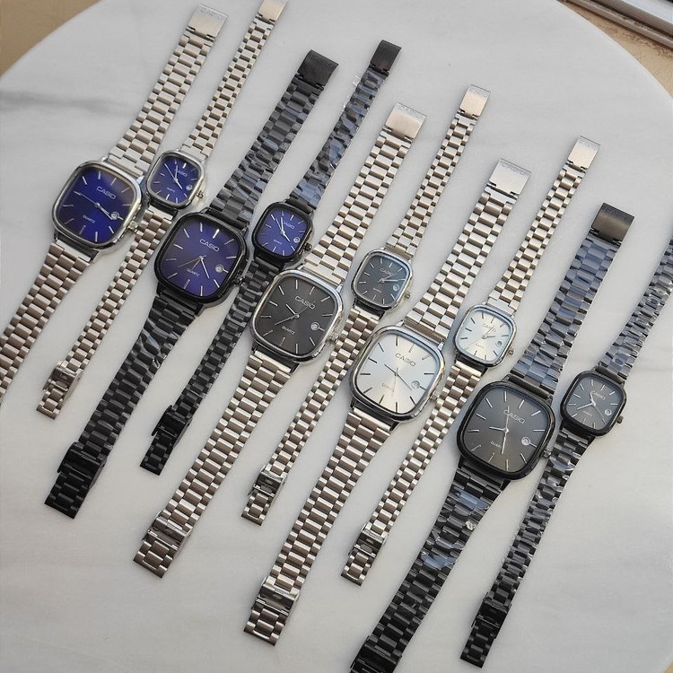 ست زنانه مردانه ساعت مچی مردانه بند استیل کلاسیک کاسیو Casio