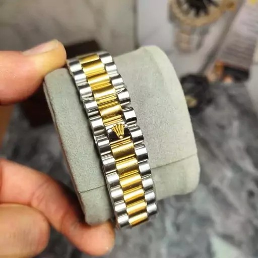 ساعت مچی رولکس قفل اصلی بند استیل توپر قاب نگینی یاقوتی Rolex