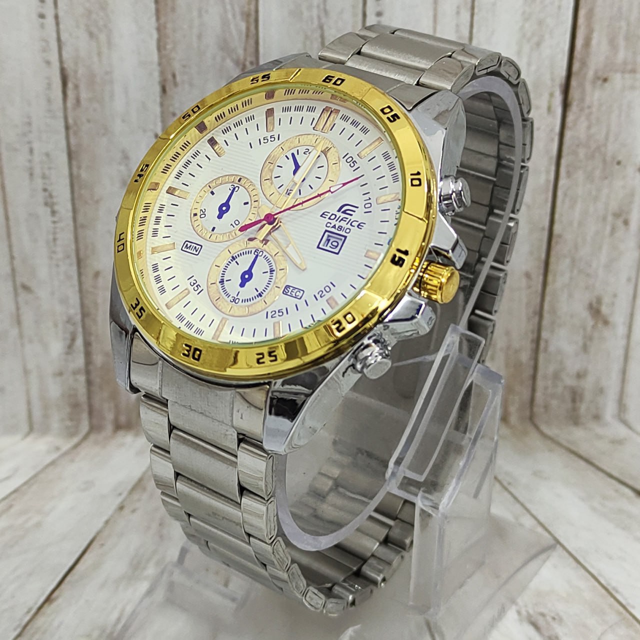 ساعت مچی مردانه بند استیل طرح سه موتوره کاسیو ادیفایس Casio