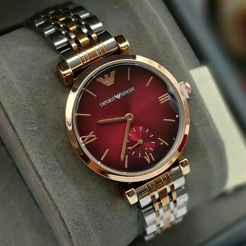 ساعت مچی زنانه دو موتور فعال زیر ثانیه امپریو ارمانی Emporio armani دارای رنگ بندی