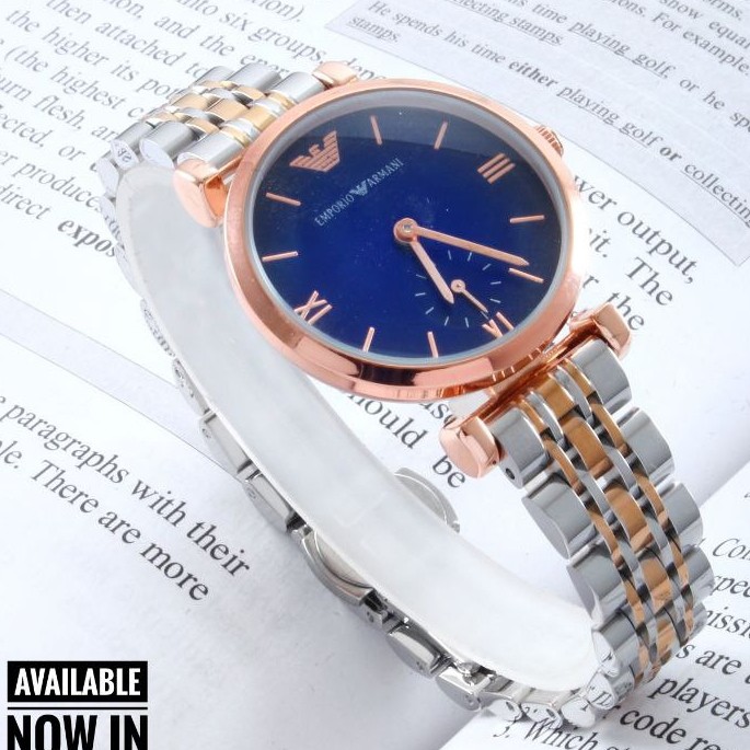 ساعت مچی زنانه دو موتور فعال زیر ثانیه امپریو ارمانی Emporio armani دارای رنگ بندی