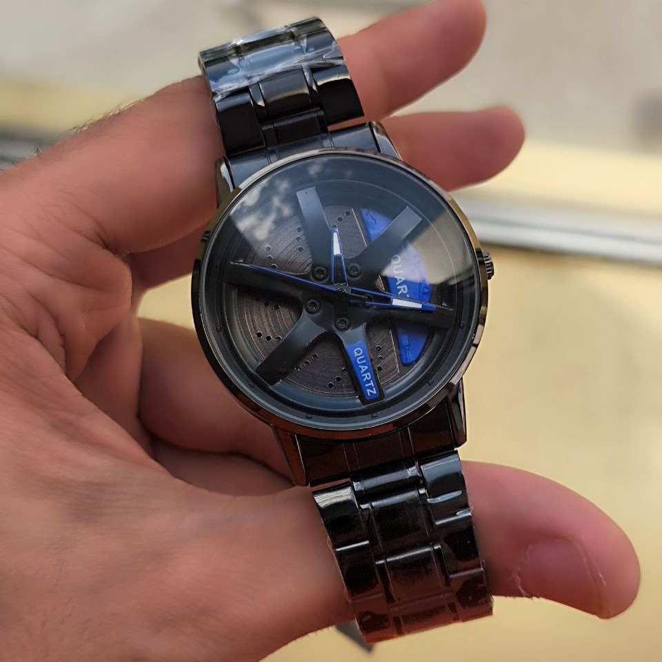 ساعت مچی مردانه اورجینال صفحه متحرک چرخان طرح رینگ BMW WALAR