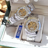 ست و تک زنانه مردانه ساعت مچی اتومات سیکو قلب باز پشت شیشه ای دارای رنگبندی SEIKO