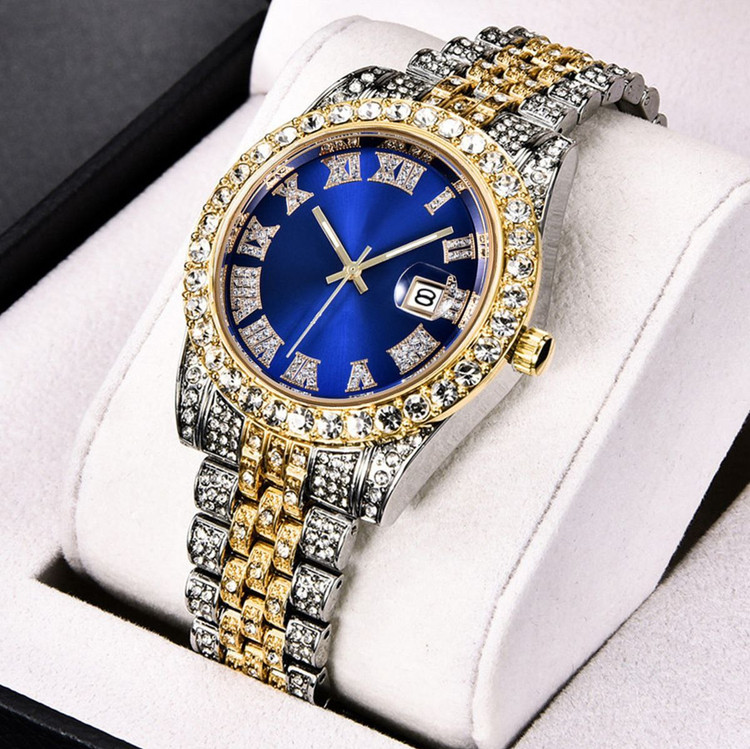 ست ساعت مچی فول استون رولکس به همراه دستبند فول استون دارای رنگبندی جذاب rolex