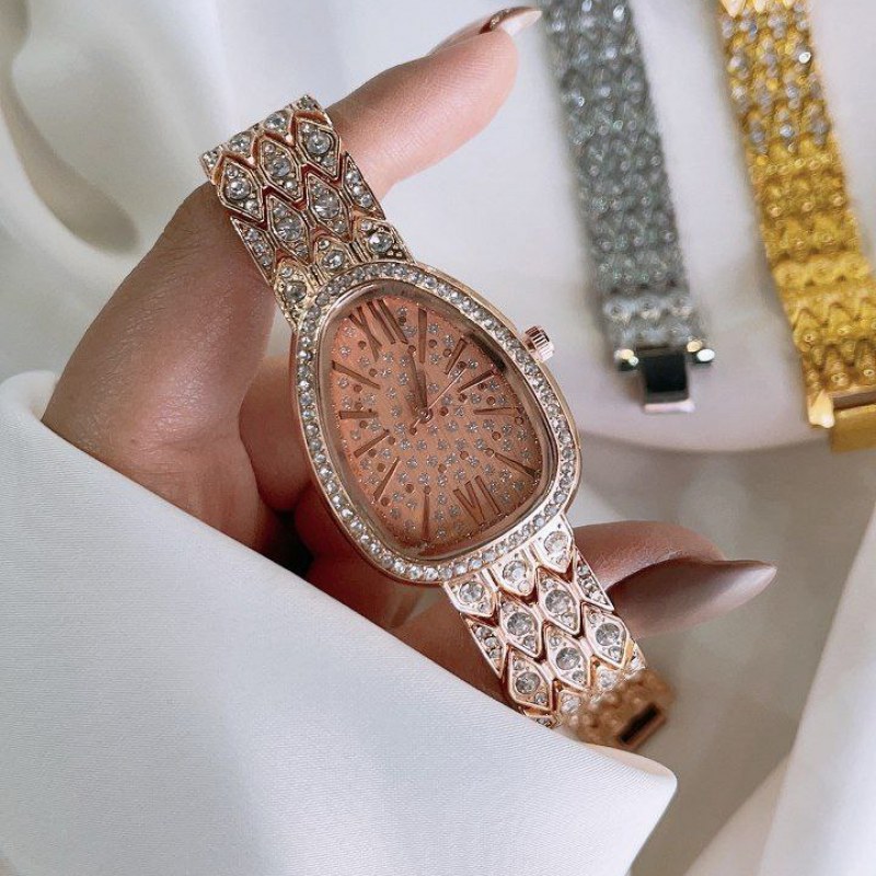ساعت مچی زنانه فول نگین صفحه کهکشانی بولگاری bvlgari
