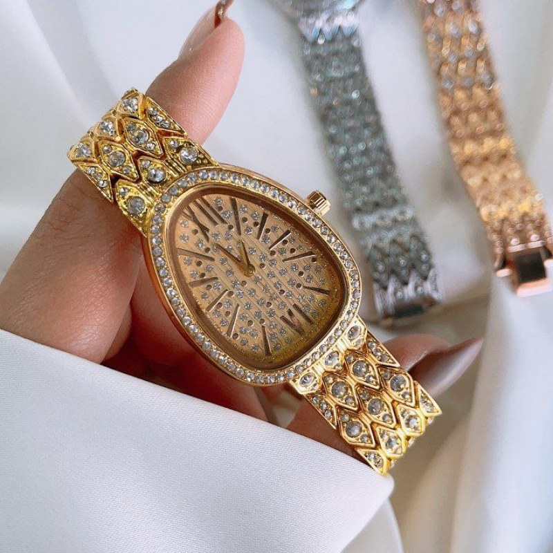 ساعت مچی زنانه فول نگین صفحه کهکشانی بولگاری bvlgari