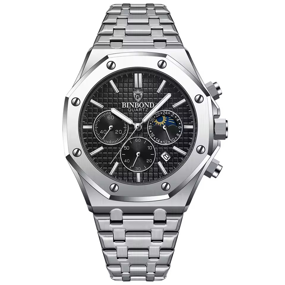 ساعت مچی مردانه اورجینال 4 موتور فعال بند استیل رنگ ثابت و ضداب بینبند