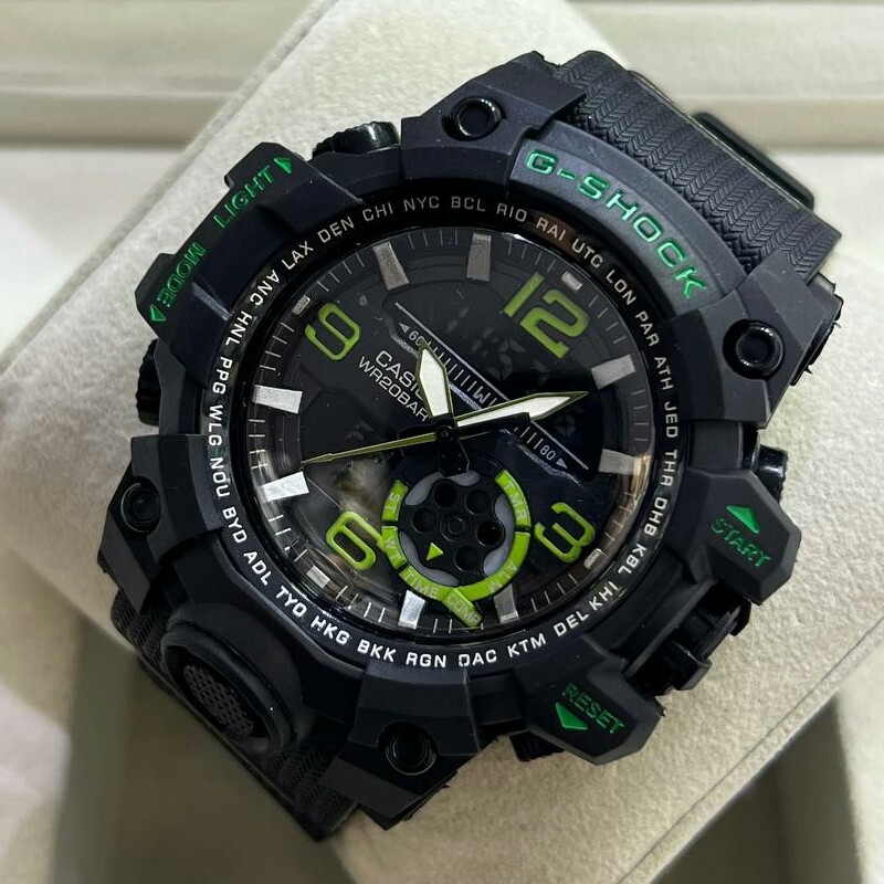 ساعت مچی مردانه دو زمانه کاسیو جی شاک دارای رنگبندی Casio