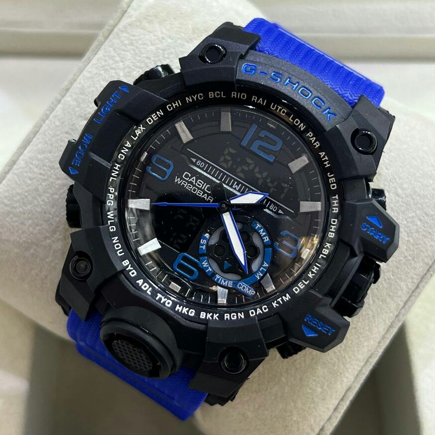 ساعت مچی مردانه دو زمانه کاسیو جی شاک دارای رنگبندی Casio