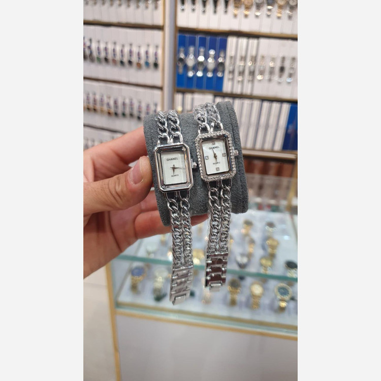 ساعت مچی زنانه چنل بند استیل زنجیری طرح کارتیر chanel