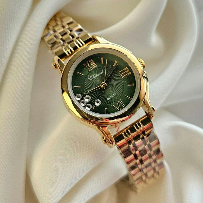 ساعت مچی زنانه بند استیل رنگ ثابت ضداب صفحه نگین شناور شوپارد Chopard