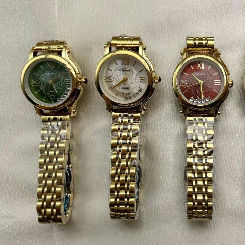 ساعت مچی زنانه بند استیل رنگ ثابت ضداب صفحه نگین شناور شوپارد Chopard