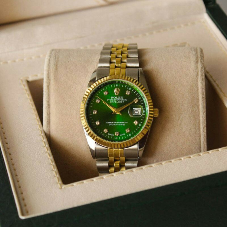 ساعت مچی زنانه رولکس دیت جاست بند استیل شیشه تلسکوپی ROLEX DATEJUST