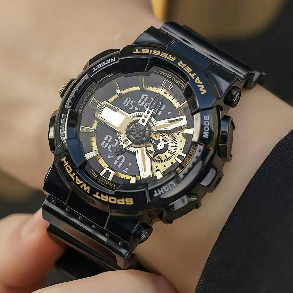 ساعت مچی دخترانه و پسرانه دوبل تایم دیجیتال انالوگ پمپی اسپرت Sport watch