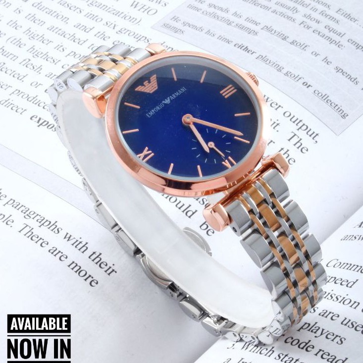 ساعت مچی زنانه دو موتور فعال زیر ثانیه امپریو ارمانی Emporio armani رنگ بندی