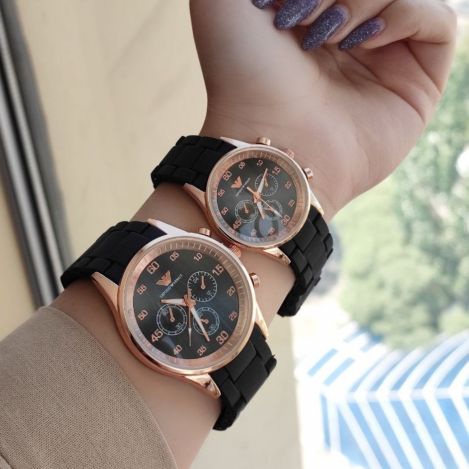 ست و تک زنانه مردانه ساعت امپریو ارمانی طرح سرامیکی Emporio armani