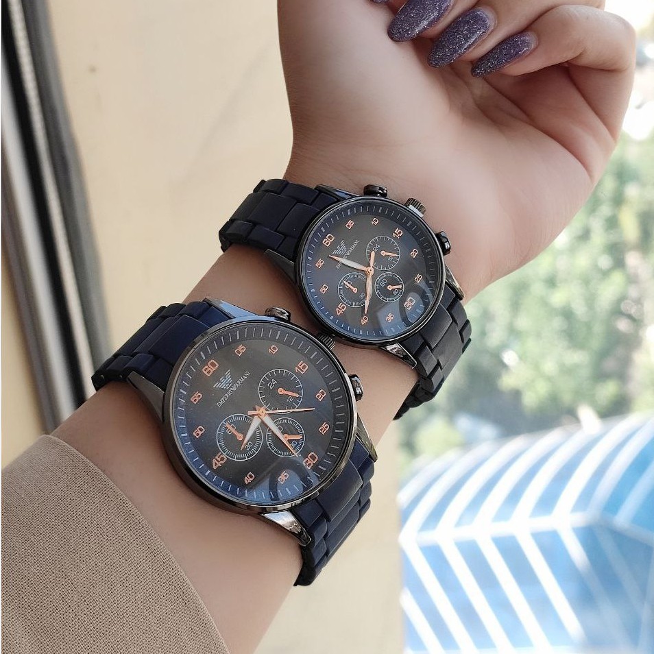ست و تک زنانه مردانه ساعت امپریو ارمانی طرح سرامیکی Emporio armani